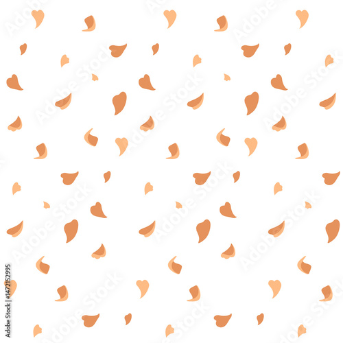 Falling Orange Petals Seamless Pattern – Romantic Floral Background