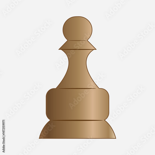 Title: Wooden Chess Pawn Isolated on White Background