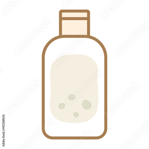 Illustration showing hair shampoo icon with color elements on white background