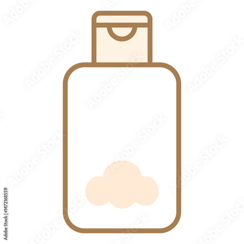 Illustration showing hair shampoo icon with color elements on white background