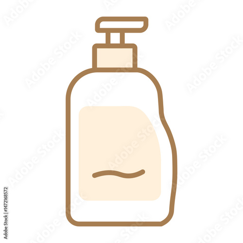Illustration showing hair shampoo icon with color elements on white background