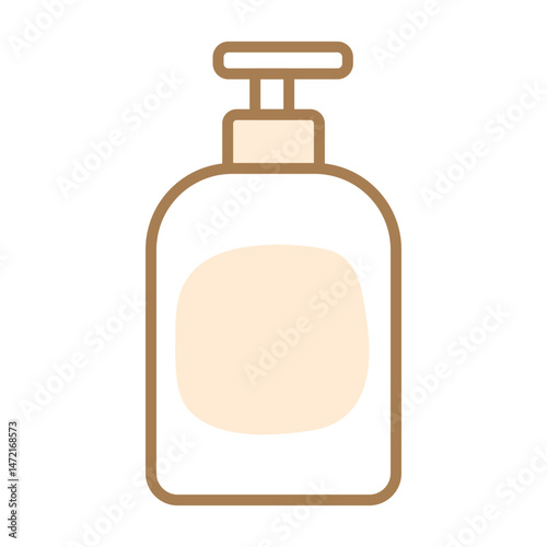 Illustration showing hair shampoo icon with color elements on white background