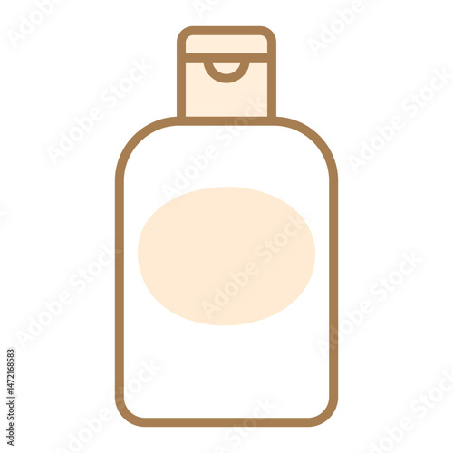 Illustration showing hair shampoo icon with color elements on white background
