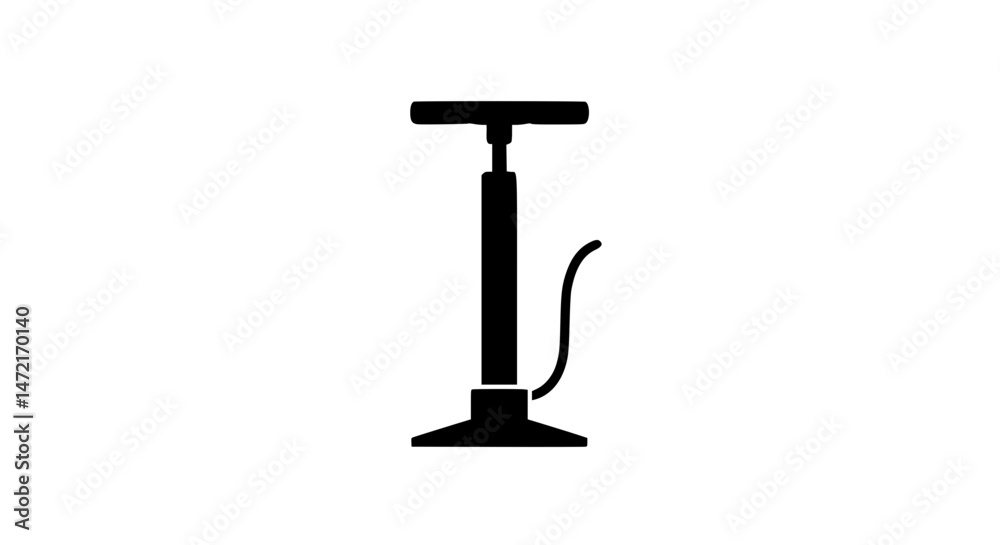 A black and white image of a tire pump A black and white image of a tire pump