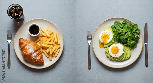 Wallpaper Mural Dietary Contrast: Unhealthy Indulgence Versus Nourishing Choices for Weight Loss Torontodigital.ca