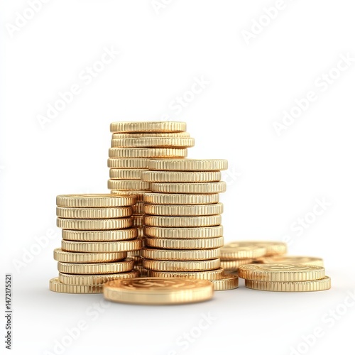 A financial growth concept, gold coins. Generative AI photo