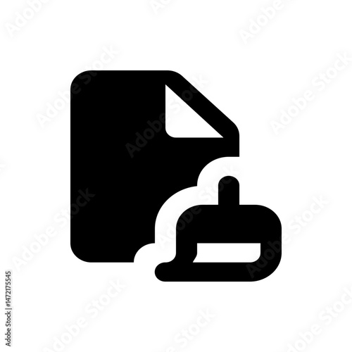 A document icon with a folded corner and a delete symbol indicating file removal or deletion process action