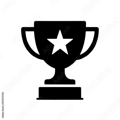 Trophy cup with star vector