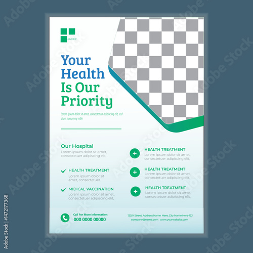Modern Medical Services Flyer – Health Discounts and Pro Care & Healthcare Clinic Flyer Design – Promote Your Medical Services.


