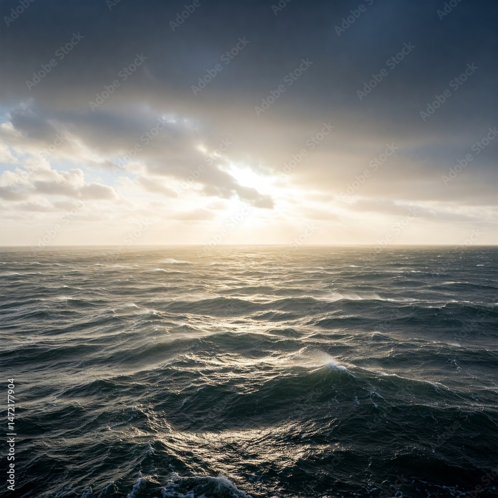 Obraz premium Choppy Sea Surface