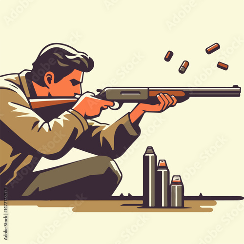 illustration of someone shooting with a gun 