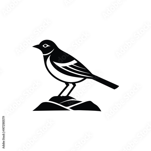Silhouette illustration of a perched bird symbolizing nature wildlife and environmental conservation