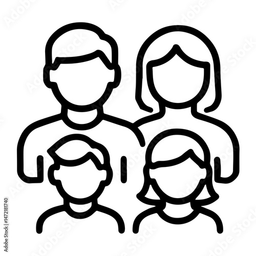 icon family parents and children on white background vector
Vector icon people and professions
