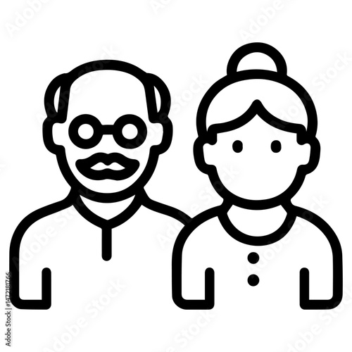 grandma and grandpa icon on white background vector
Vector icon people and professions