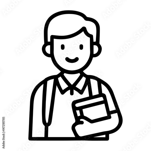 icon man schoolboy on white background vector
Vector icon people and professions