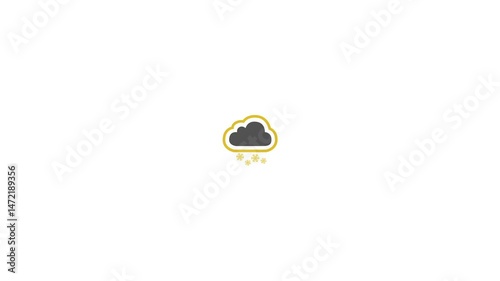 Cloud snow icon motion