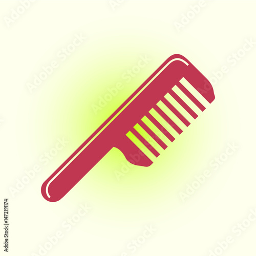 Big comb trendy icon courtly abstract vector illustration colorful artwork lovely design