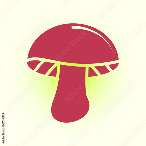 Mushroom trendy icon courtly abstract vector illustration colorful artwork lovely design