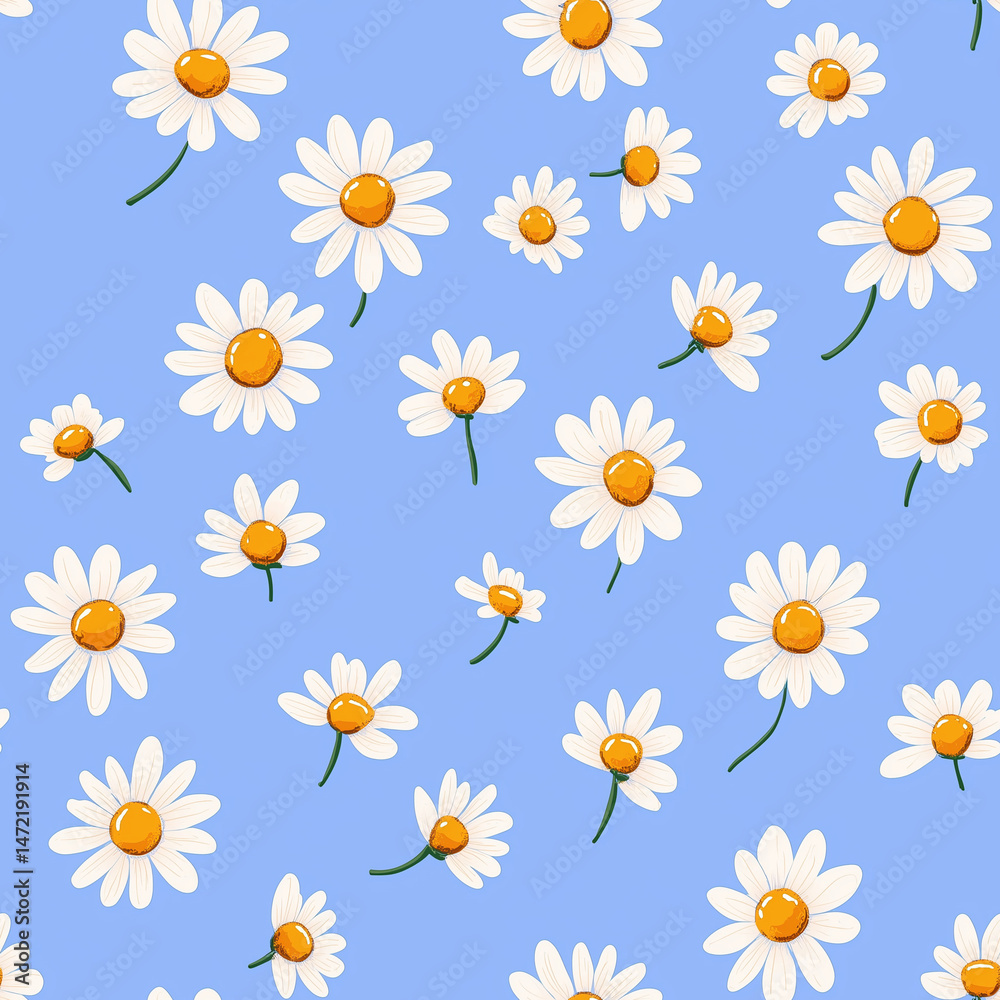 Obraz premium seamless pattern with daisies