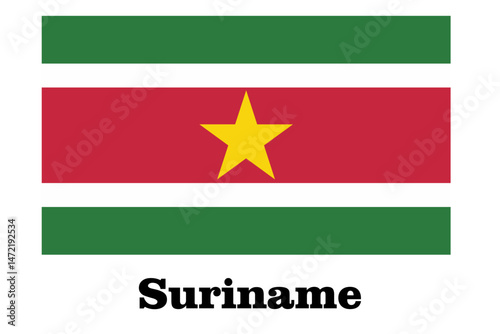 suriname flag waving in wind isolated on transparent png