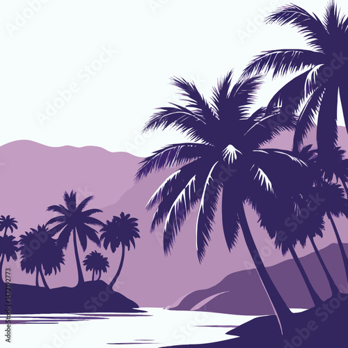 palm trees on the beach scenery