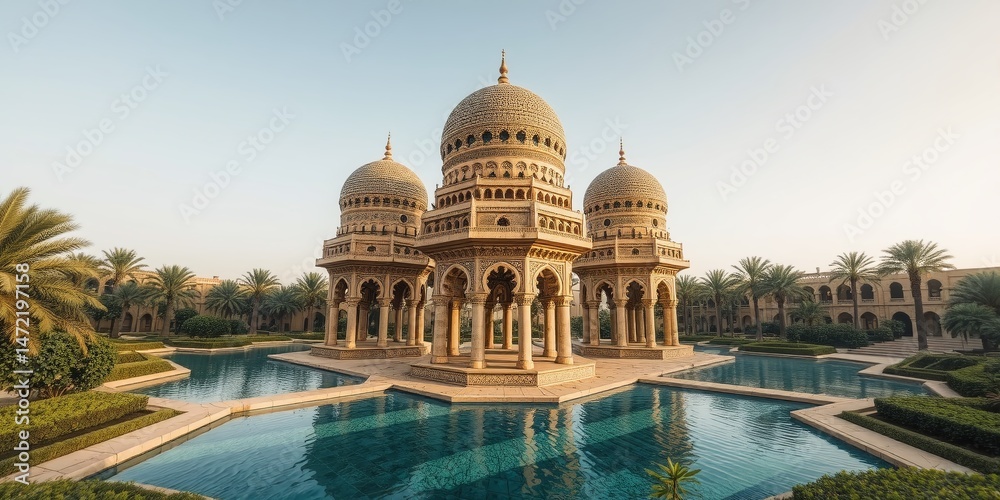 Fototapeta premium Cooling Towers of Dubai City Park - Arabian Architecture in the UAE