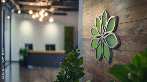 Office reception signage mock-up