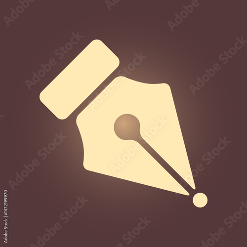 Fountain pen trendy icon stately abstract vector illustration colorful artwork lovely design