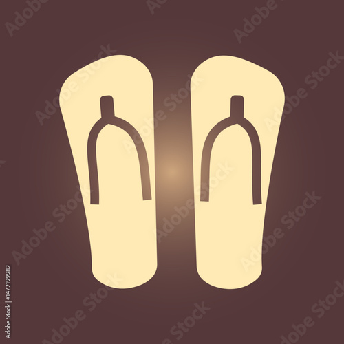 Flip flop trendy icon stately abstract vector illustration colorful artwork lovely design