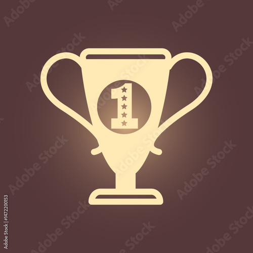 Trophy trendy icon stately abstract vector illustration colorful artwork lovely design
