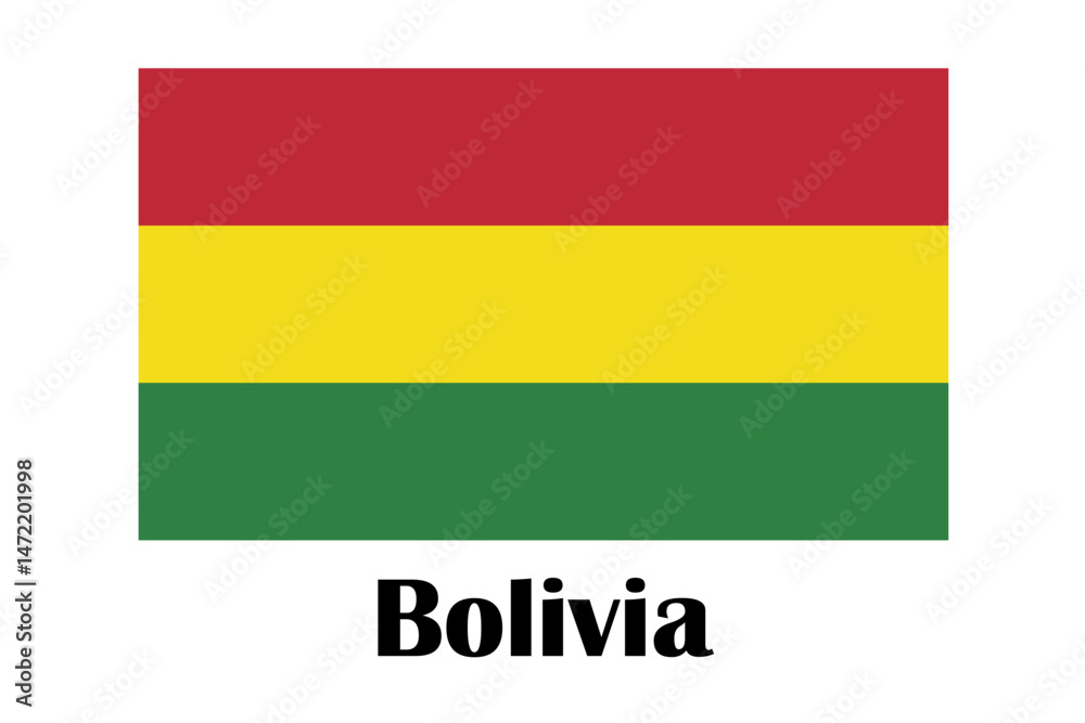 Obraz premium Bolivia flag Sovereign state flag of Bolivia