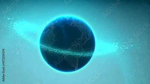 Luminescent orb World surrounded by energy