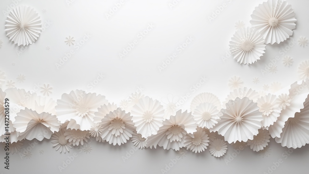 Fototapeta premium Delicate Paper Frills on a Clean White Background