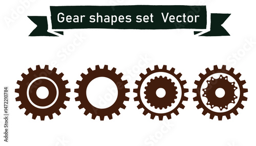 Gear shapes set vector