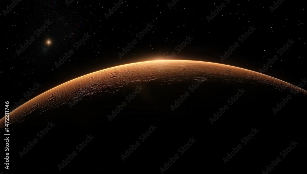 Fototapeta premium Sunrise Over Martian Landscape