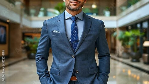 Sharpdressed man in a modern hotel