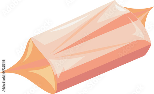 A high-quality vector art illustration of realistic plastic wrap texture, showcasing detailed folds, reflections, and transparency, perfect for creative designs.