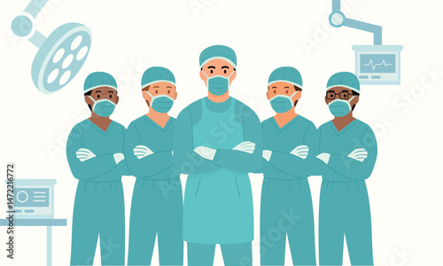 Confident Surgical Team in Operating Room