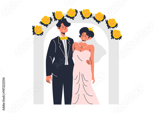Illustration of an Wedding Character Cartoon