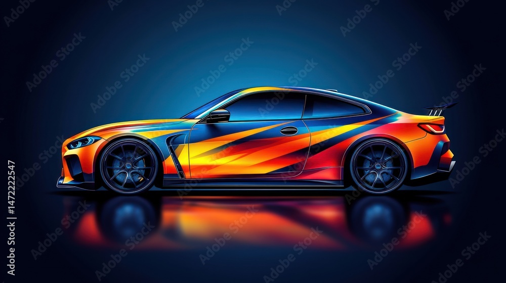 Obraz premium Fast, colorful sports car (1)