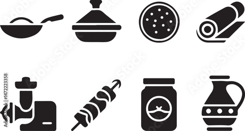 Essential Kitchenware Utensils Silhouette Set

Cooking Tools and Gadgets Vector Design

Minimalist Kitchen Items Silhouette Art

Chef’s Favorite Kitchenware Vector Scene

Pots, Pans & Cutlery Silhouet