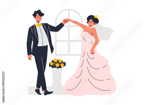 Illustration of an Wedding Character Cartoon