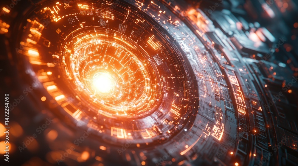 Fototapeta premium Futuristic, energy core, intricate design