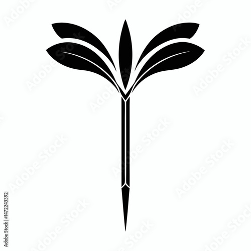 Minimalist Dart Symbol silhouette for Logo Design.