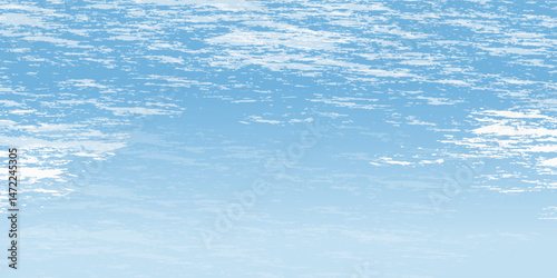 clear blue sky with a few clouds. The sky is very bright and the clouds are scattered throughout