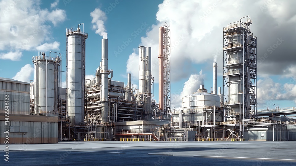 Fototapeta premium Industrial complex facility view