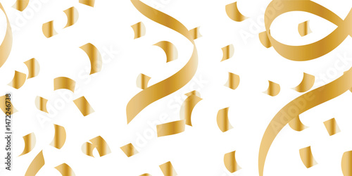 Realistic 3D Falling Golden Confetti Isolated on Transparent Background for Festive Celebrations. Falling shiny golden confetti isolated on transparent background. Bright festive tinsel of gold color.