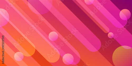 Abstract orange and pink gradient geometric background. bright color gradation. dynamic and colorful banner concept.Eps10 vector