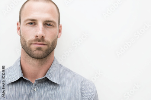 minimalistic portrait of statistician positioned on left side of frame