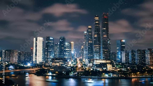 Wallpaper Mural Time-lapse of City Skylines at Night – Stunning Urban Views, Traffic, Lights, and Reflections Torontodigital.ca